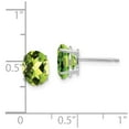 thumbnail image 2 of 14K White Gold Earring Stud Women'S Peridot Center Stone Mounting Oval Green 9 mm 6, 2 of 2