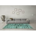 thumbnail image 3 of Ahgly Company Indoor Round Oriental Light Blue Modern Area Rugs, 3' Round, 3 of 4