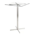 thumbnail image 3 of Fuji Contemporary Square Bar Table in Stainless Steel with Clear Glass Top by LumiSource, 3 of 7