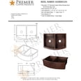 thumbnail image 6 of Premier Copper Products Ka50rdb33249 33" Farmhouse 50/50 Double Basin Copper Kit - Bronze, 6 of 6