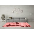 thumbnail image 3 of Ahgly Company Machine Washable Indoor Round Oriental Red Modern Area Rugs, 3' Round, 3 of 4