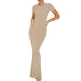 thumbnail image 1 of Gspmoly Robes pour Femmes, Robe Élégante à Manches Longues et Col Rond pour Dames, Couleur Unie, Boutonnée, Coupe Ajustée, Robes Formelles pour Femmes jusqu'à 65 % de Rabais, 1 of 4