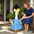 thumbnail image 5 of JHyouerji Goose Outfit Teacher Dress Costume Blue Polka Dot with Ruler Apple and Glasses for Porch Lawn Goose Statue Yard Decor, 5 of 7