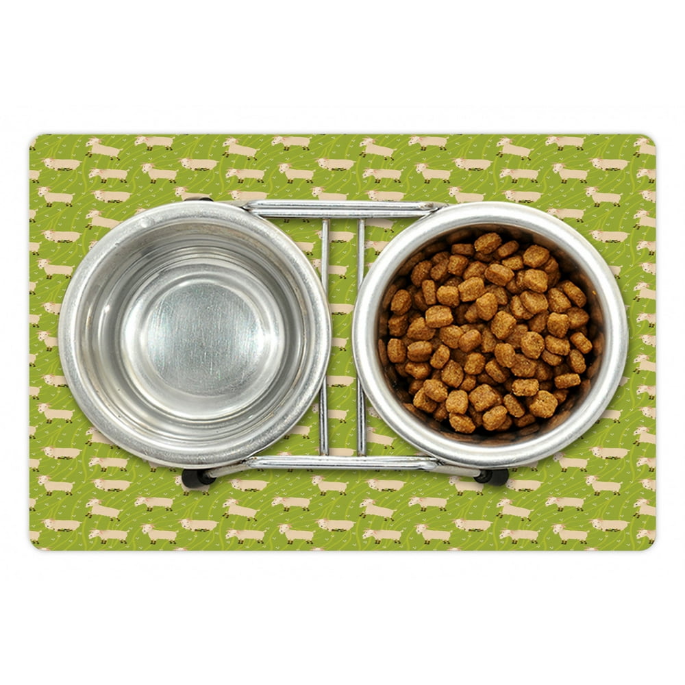 Cattle Pet Mat for Food and Water, Goat Pattern Standing ...