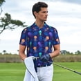 thumbnail image 3 of Honeii Jellyfish colorful Print Polo Shirt, A Classic Short-Sleeved, Button-Down Golf Shirt for Men,Mens Polo Shirts Short Sleeve-Large, 3 of 6