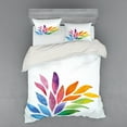 thumbnail image 1 of Ambesonne Floral Bedding Set 4 Pcs, Rainbow Colored Flower, Queen, Multicolor, 1 of 3