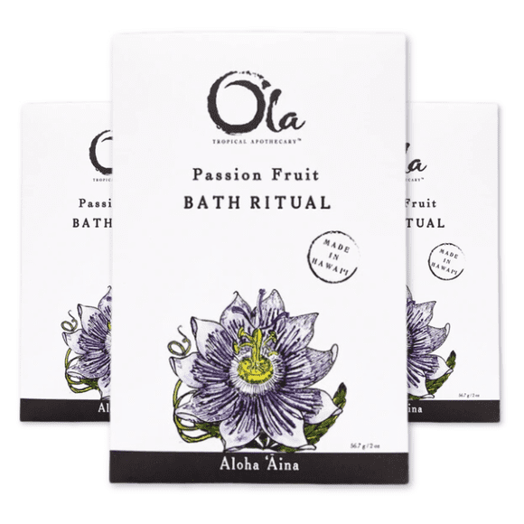 Ola Tropical Apothecary Passion Fruit Scented Bath Hawaiian Sea Salt Rituals 3 Pack - 2 oz