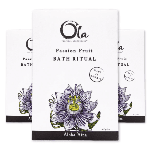 Ola Tropical Apothecary Passion Fruit Scented Bath Hawaiian Sea Salt Rituals 3 Pack - 2 oz