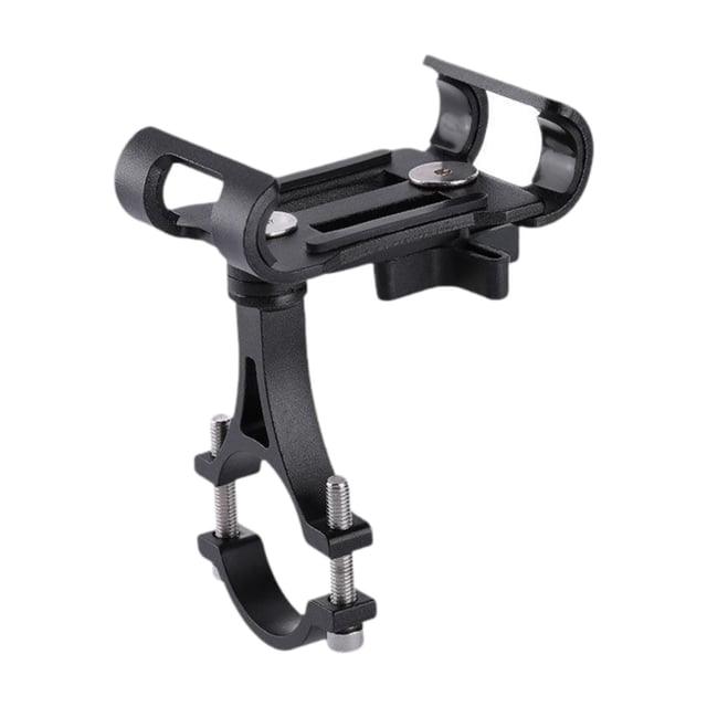 Soporte para teléfono de bicicleta ajustable de aleación de aluminio para dispositivo de ciclismo y scooter Negro giratorio