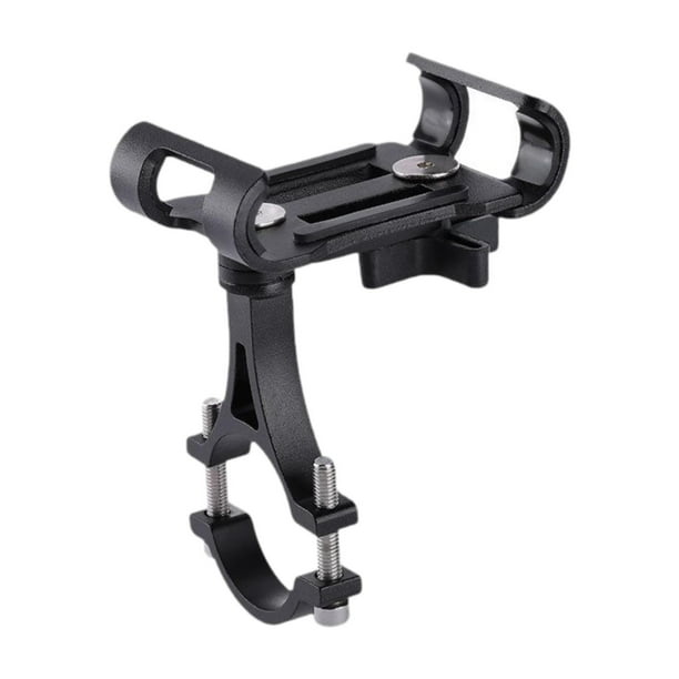 Soporte para teléfono de bicicleta, resistente y ajustable, con abrazadera de aleación de aluminio. Negro giratorio