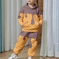 thumbnail image 3 of Youpwaven Unisex Ice Cream Sweatsuit 2 Piece Clothing Set Cute Preppy Ice Cream Drip Print Hoodie and Sweatpants Outfits Set for B'o'ys G'i'rls, Size 3-14Y, 3 of 11
