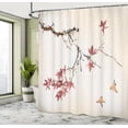 thumbnail image 4 of Ambesonne Japanese Shower Curtain, Coral Hues Cherry Blossoms, 69"Wx75"L, Pale Rust, 4 of 4