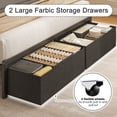 thumbnail image 5 of Fluest Queen Bed Frame with 2-Tier Storage Headboard, USB Port and LED Light, 2 Storage Drawers, Gray, 5 of 7