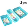 thumbnail image 2 of Bangcool Desk Drawer Organizers Plastic 3PCS Wide Drawer Storage Bins Vanity Drawer Trays, 2 of 10
