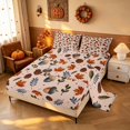 thumbnail image 2 of Homewish Autumn Maple Acorn Bed Sheets, Pine Cone Full Size Sheets, Beige Brown, 4pcs (1 Flat Sheet, 1 Fitted Sheet and 2 Pillowcases), 2 of 5