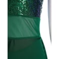thumbnail image 3 of MSemis Women Modern Lyrical Dance Dress Single Sleeve Ballet Ballroom Dresses Green XXL, 3 of 5