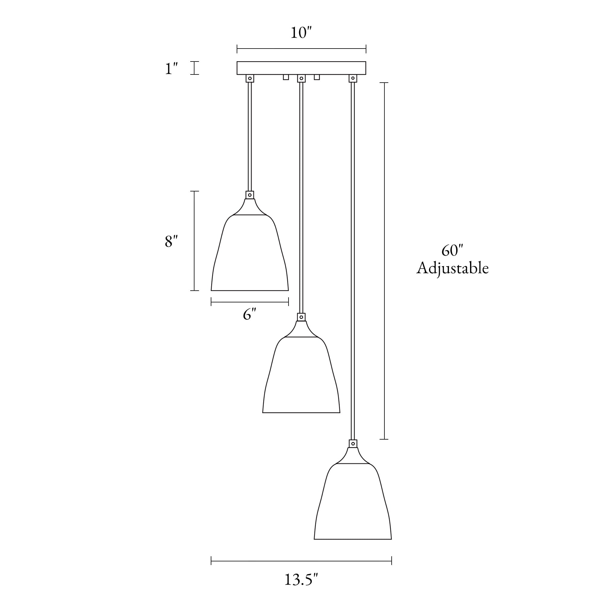 LNC 3-Light Gold Modern/Contemporary Art Glass Bell LED Pendant Light, For Kitchen Island