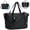 Black, variant on WANDF Travel Duffel Bag for Spirit Airlines, Expandable Carry on Personal Item Bag 18x14x8 Underseat, Waterproof Overnight Weekender Bag with Trolley Sleeve for Women Men(Purple Bag)
