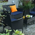 thumbnail image 4 of Costway 4 PCS Patio Rattan Furniture Set Cushioned Sofa Coffee Table Backyard Porch Navy, 4 of 10