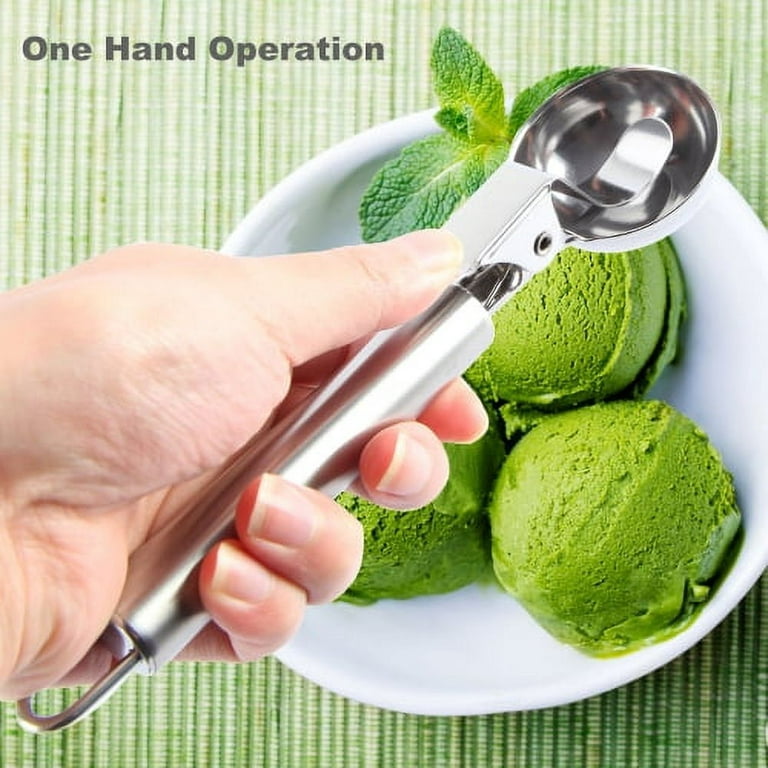 1pc Stainless Steel Ice Cream Scoop, Daily Silver Multifunction