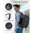 thumbnail image 5 of WANDF Travel Backpack 13 Pockets Carry On Personal Item Bag 18x14x8 for Spirit Airlines, 30L Waterproof Laptop Backpack Weekender Bag for Men Women, Daypack for Business Travel Gym,Light Grey, 5 of 11