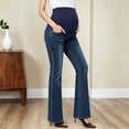 thumbnail image 2 of Stamzod Maternity Pants for Work Over Belly Bootcut Pregnancy Jeans Stretchy Trendy Dressy Casual Flare Denim Pants with Pockets S, 2 of 7