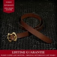 thumbnail image 4 of Mythrojan Medieval Leather Belt Viking Waist Belt with Brass Buckle for Medieval Events, LARP, Renaissance, Ren Faire, Halloween Parties - Brown, 60 Inches, 4 of 9