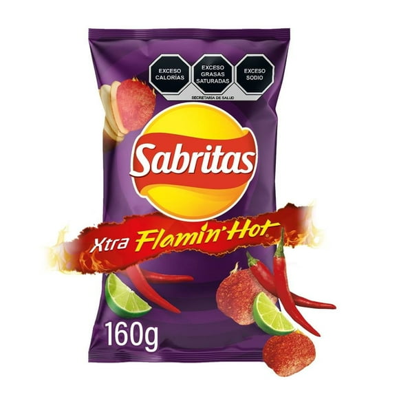 Papas fritas Sabritas Xtra Flamin' Hot sabor queso chile y limón 160 g