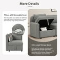 thumbnail image 5 of EUROCO 122.8" Oversized  Chenille  Fabric Sectional Sofa with Storage ,4 Seater Modular Minimalist Sofa Free Combination with 5 Pillows for Living Room, Office, Apartment, Small Space,Gray, 5 of 12