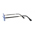 thumbnail image 4 of Razor Blade Shape Funky Hipster Rimless Sunglasses Gold Blue, 4 of 4
