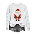thumbnail image 5 of Atogsazn Women's Santa Christmas Sweatshirt Oversized Fleece Long Sleeve Pullover Sweater Fall Clothing Tops 01-White L Fashion, 5 of 8