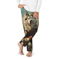 thumbnail image 2 of Pofeuu Forest Maple Leaf Husky Print Teenagers' Pajama Pants, Soft Lounge Pajama Pants with big pockets for Men Plaid Pj Bottoms-Large, 2 of 6