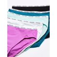 thumbnail image 2 of Calvin Klein Women's Signature Cotton Bikini - 5 Pack, Orchid/Turqouise/Seafoam/White, Small, 2 of 5