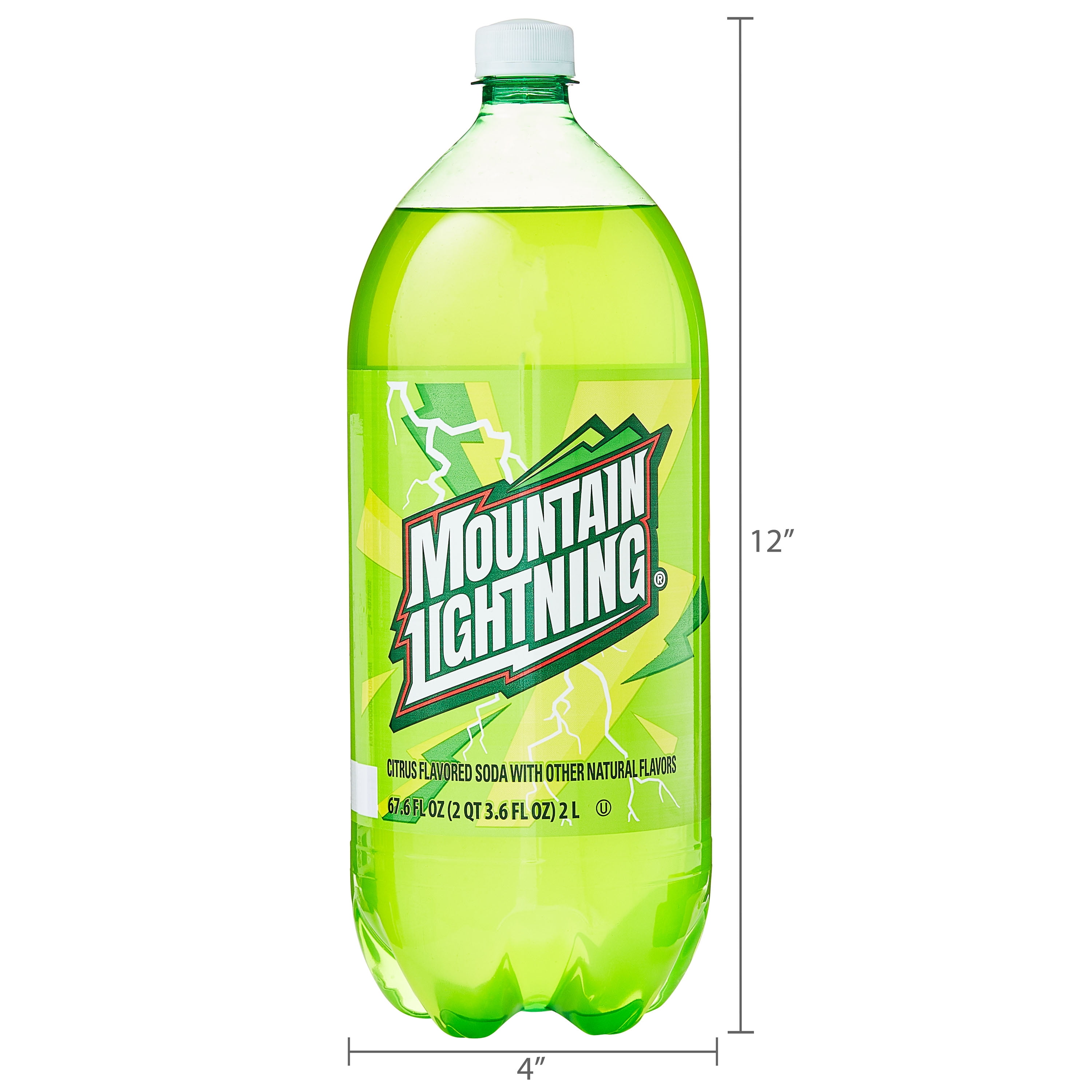 Great Value Mountain Lightning Citrus Flavored Soda Pop, 2 Liter Bottle