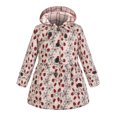 thumbnail image 1 of Gibobby Chaqueta de invierno para niñosNiñas pequeñas de manga larga invierno cálido Outwear chaqueta abrigo estampado de flores con capucha Outwear(Rojo, 3-4 Años), 1 of 3
