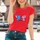 thumbnail image 1 of Lilo &amp; Stitch Cartoon Pattern T-shirts Female Kawaii Harajuku Outdoor Fashion Dropship Diseny O-Neck Women T Shirts Black WhiteXL Gao Jinjia LED, 1 of 2