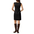 thumbnail image 3 of VESTIDO DE ANTE SINTÉTICO SIN MANGAS CON CUELLO BARCO PARA MUJERES INSPIRE CHIC TALLA XL NEGRO, 3 of 6