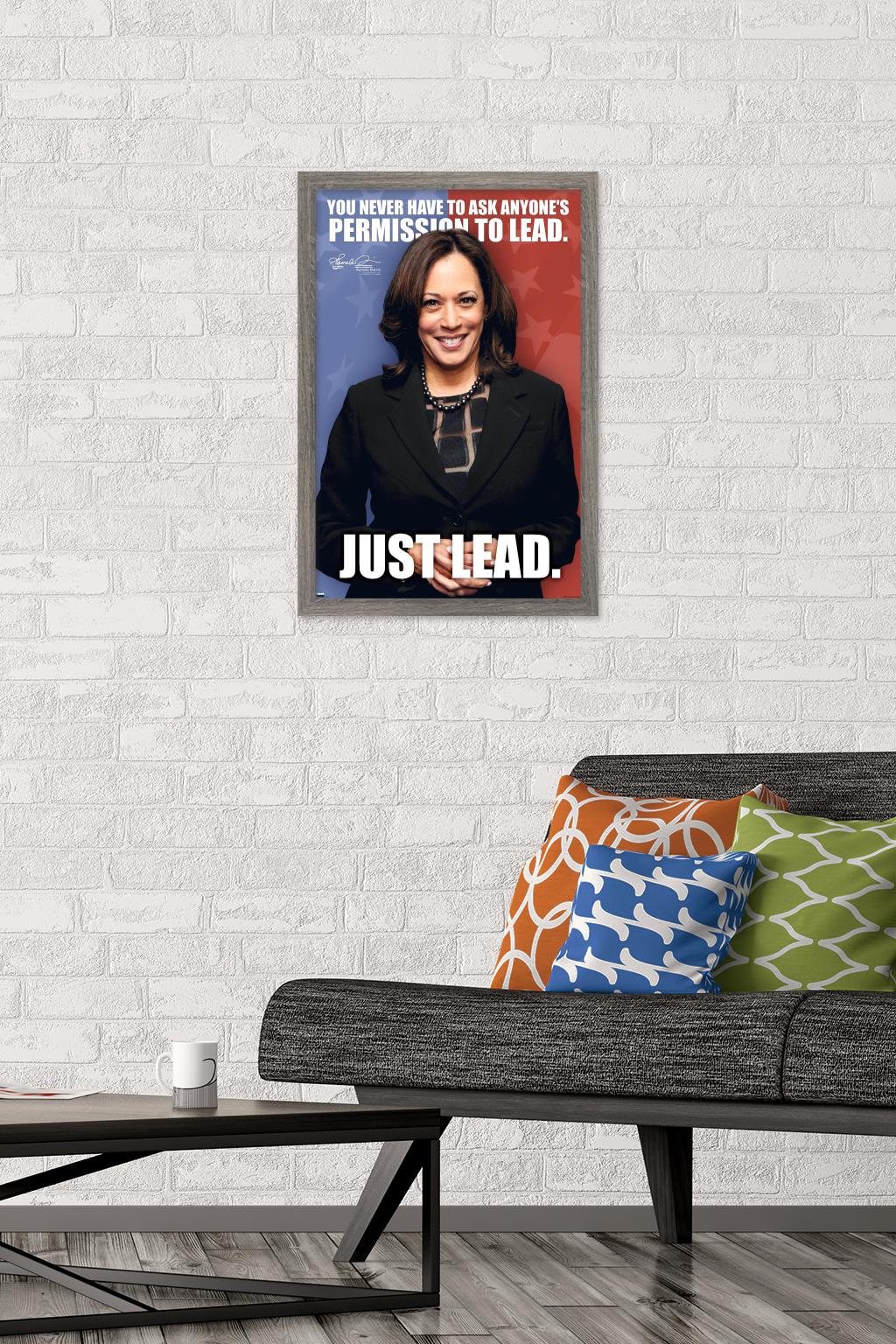 Trends International Kamala Harris - 2021 Vice President Wall Poster 16.5" x 24.25" x .75" Barnwood Framed Version