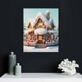 thumbnail image 4 of COMIO Christmas Wall Art,Pink Christmas Wall Decor,Christmas Pink Gingerbread House Snow Decorations Poster Prints for Home Room Decor,Winter Seasonal Decor Prints Wall Art Unframed, 4 of 4