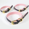 thumbnail image 3 of CoreLife Dog Collar / Cat Collar, Padded Black & Pink Two-Toned Vegan Leather Pet Collars for Small and Medium Dogs and Cats, 3 of 7