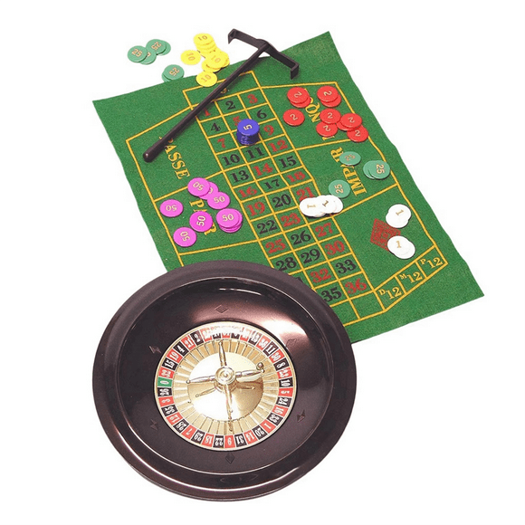 Roulette Wheel Decoration Supplies Interaction Table Game Turntable for Parties Travel Carnival Adult Gathering,1 x Roulette Wheel 1 x Table Mat 2 x Steel Balls 1 x Pusher 60 x Chips,Black