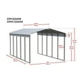 thumbnail image 5 of Arrow 12 x 24 x 9 ft Charcoal Carport, 5 of 20