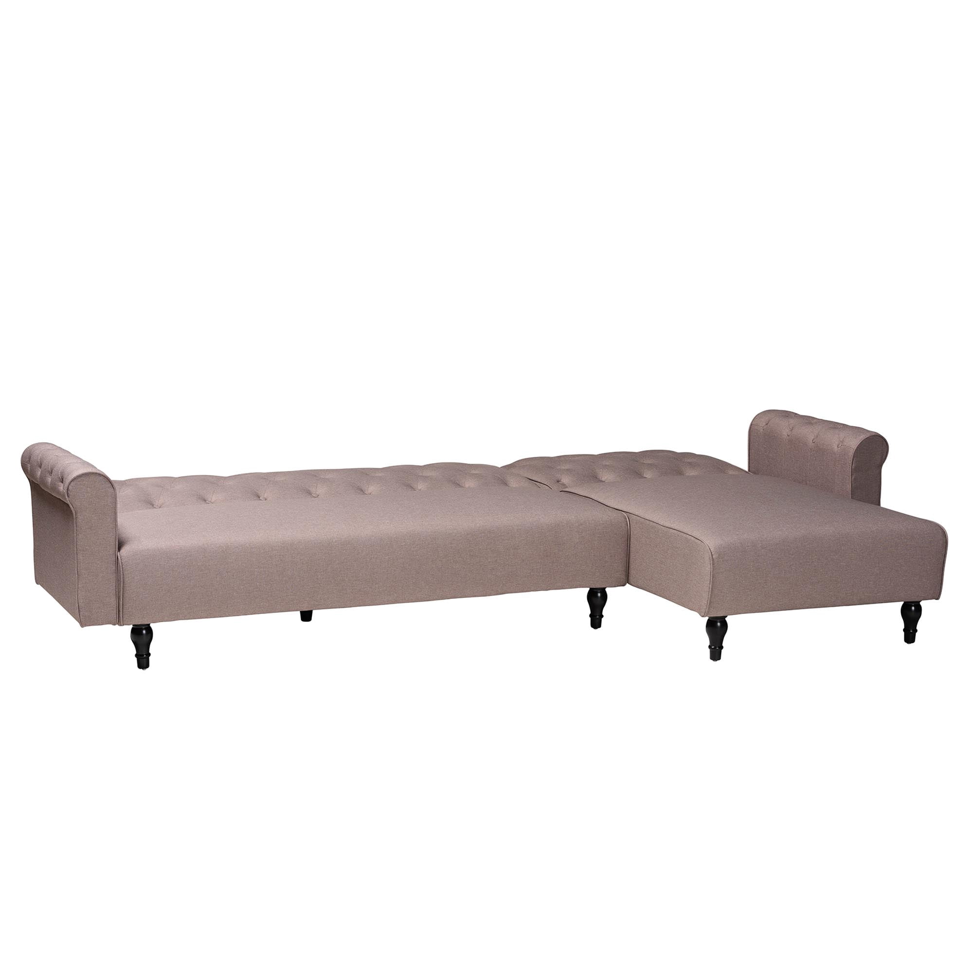 Baxton Studio Chesterfield Retro-Modern Convertible Sleeper Sofa, 104.5" W, Black