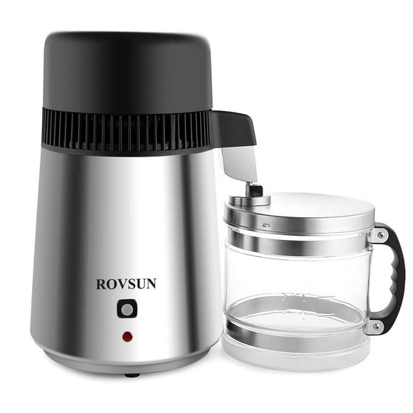 Destilador de agua Bonnlo de acero inoxidable de 4 litros con recipiente de vidrio