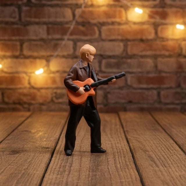 Figura acústico a escala 1/64, miniatura esculpida en resina, decoración mesa, modelo coleccionable mini .