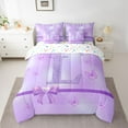 thumbnail image 2 of Manfei Initial Butterfly L 7pcs Bedding Comforter Set for Female Men Women,Bling Glitter Splash Queen Bedding Sets Super Cozy,Dreamy Princess Queen Sheet Sets,Microfiber Bedroom Decor, 2 of 8