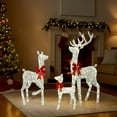 thumbnail image 2 of Yescom 3-Piece 5FT Pre-lit Christmas Reindeer Family Set with 290 LED Lights for Outdoor Indoor Home Yard Lawn Decorations, Silver, 2 of 9