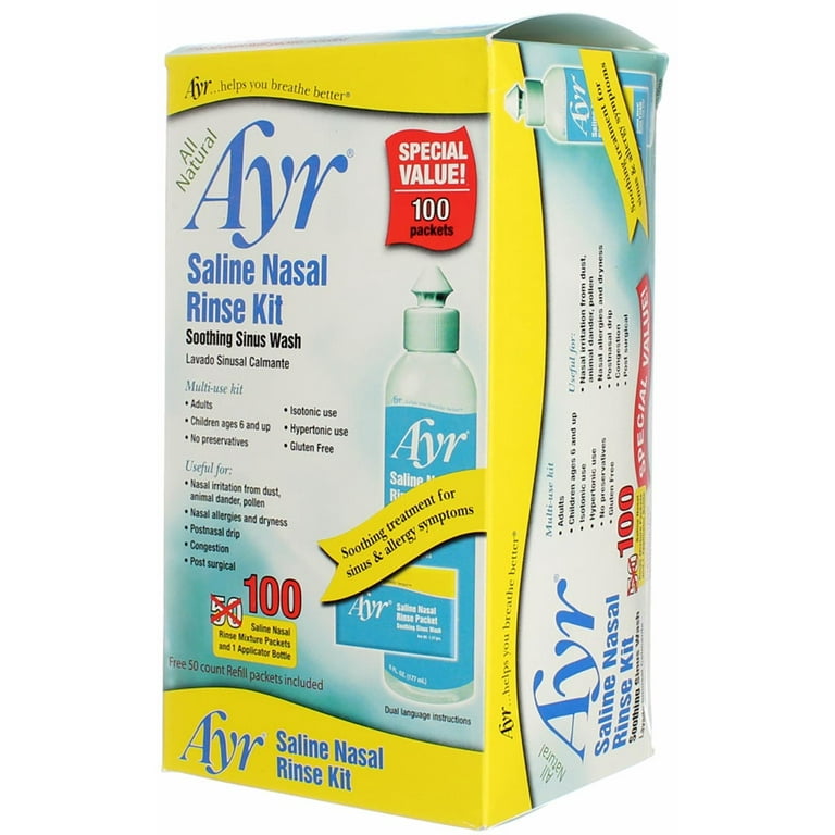 2 x Neilmed Sinus Rinse Kit For Adult Soothing Saline Nasal Rinse