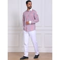 thumbnail image 5 of DARING DIVA Men's Striped Button Down Long Sleeve Stretch Shirts L Red Blue, 5 of 7