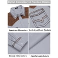 thumbnail image 5 of COOFANDY Men's Western Cowboy Shirt Embroidered Long Sleeve Slim Fit Casual Cotton Button Down Hippie Shirts with Pockets, 5 of 6